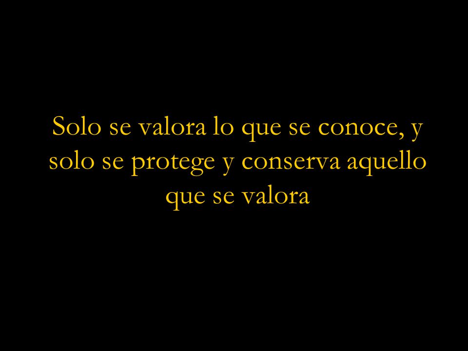 Solo se valora lo que se conoce, y solo se protege y conserva aquello que se valora