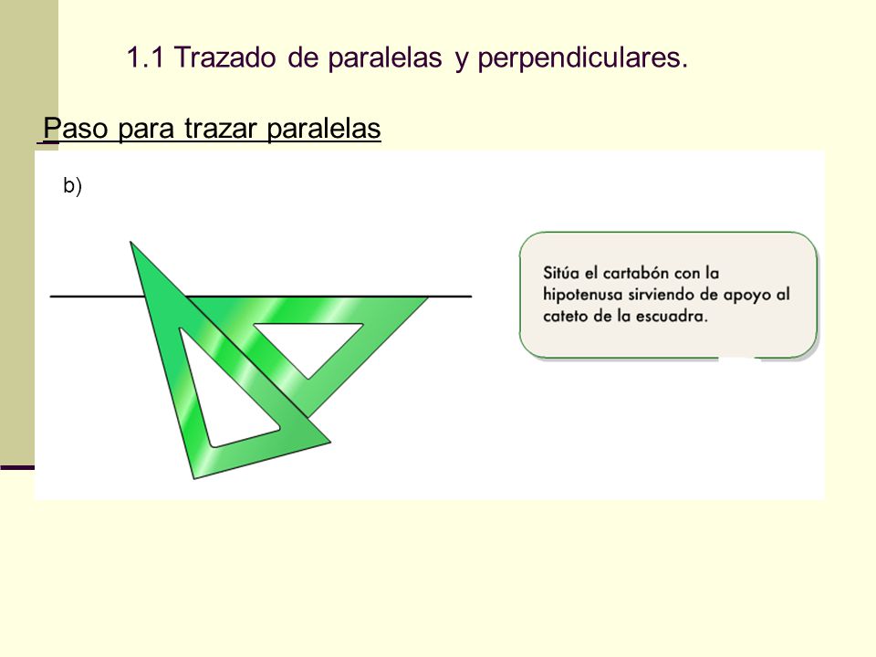 1.1 Trazado de paralelas y perpendiculares. Paso para trazar paralelas