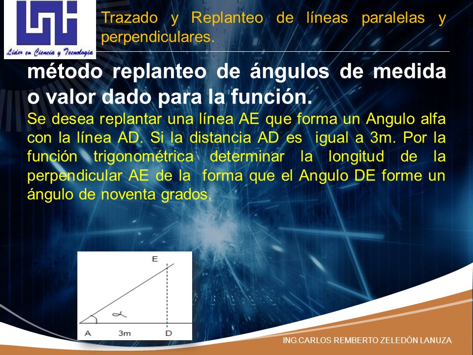 método replanteo de ángulos de medida o valor dado para la función.