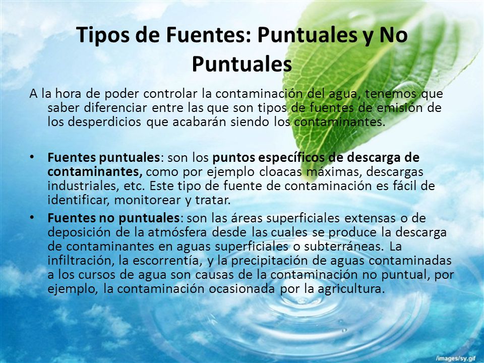 Tipos de Fuentes: Puntuales y No Puntuales
