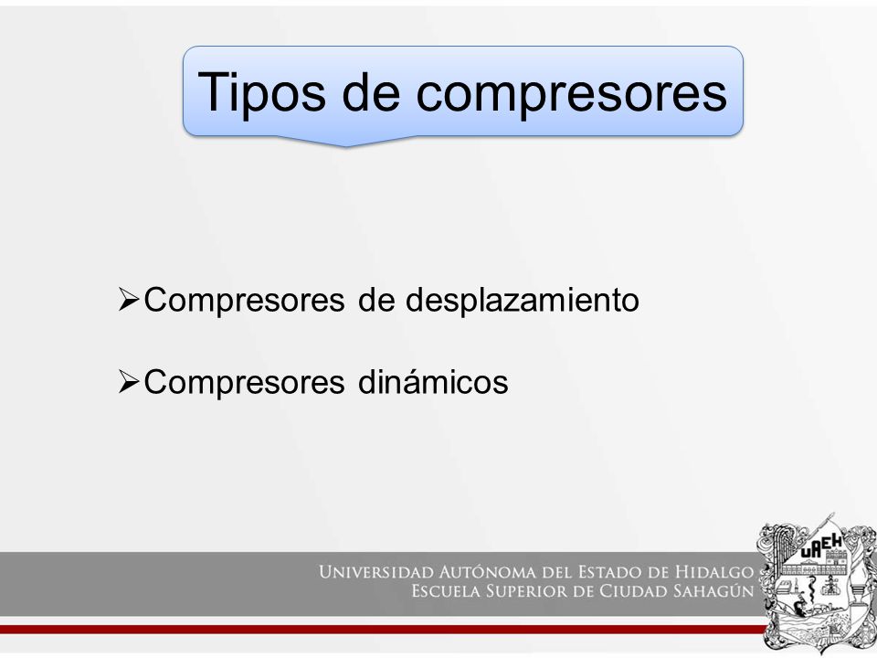 Tipos de compresores Compresores de desplazamiento