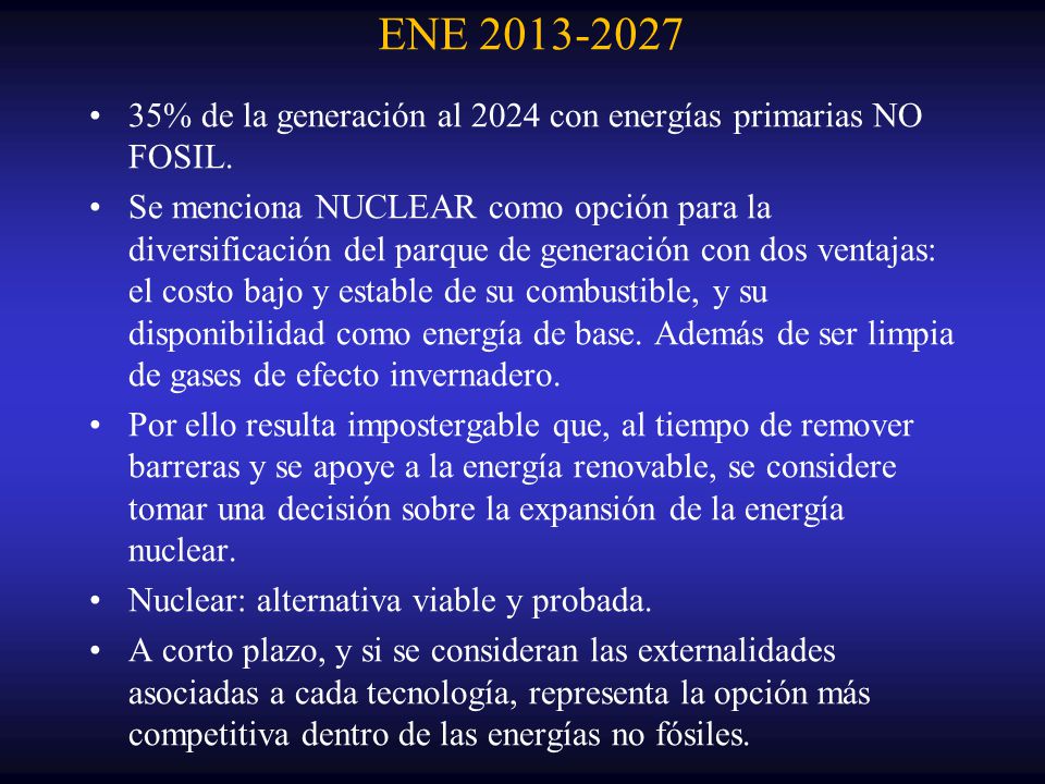 ENE % de la generación al 2024 con energías primarias NO FOSIL.