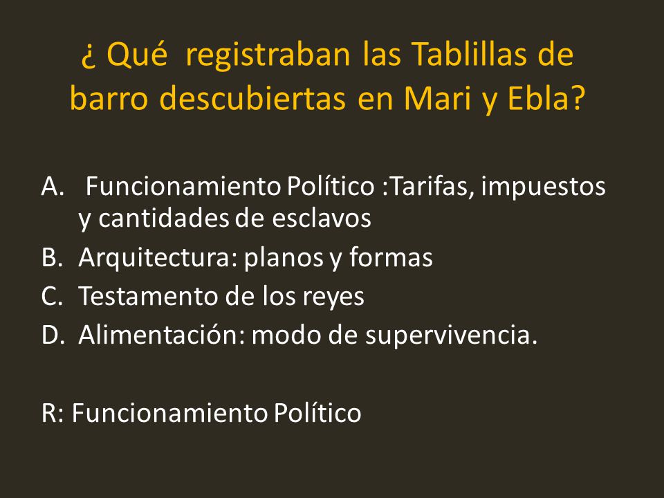 ¿ Qué registraban las Tablillas de barro descubiertas en Mari y Ebla