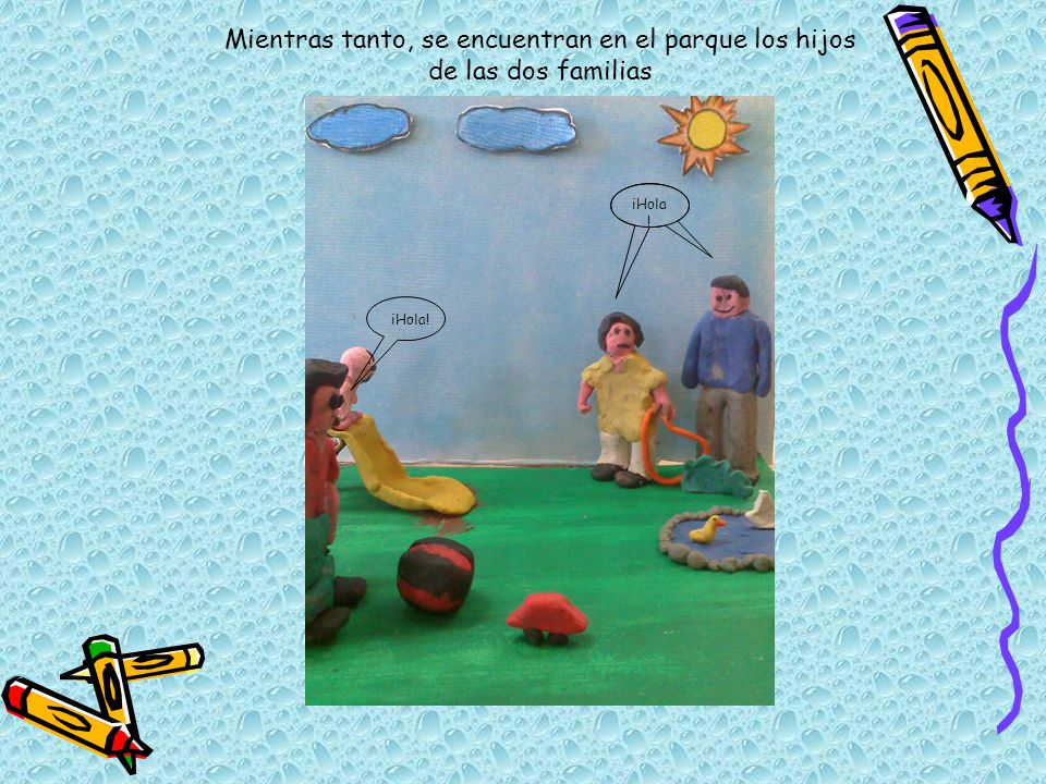 Mientras tanto, se encuentran en el parque los hijos de las dos familias