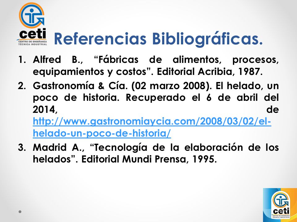 Referencias Bibliográficas.