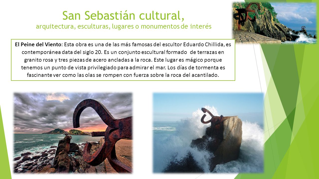 San Sebastián cultural, arquitectura, esculturas, lugares o monumentos de interés