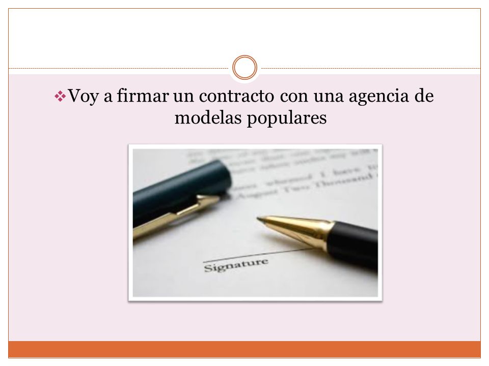 Voy a firmar un contracto con una agencia de modelas populares
