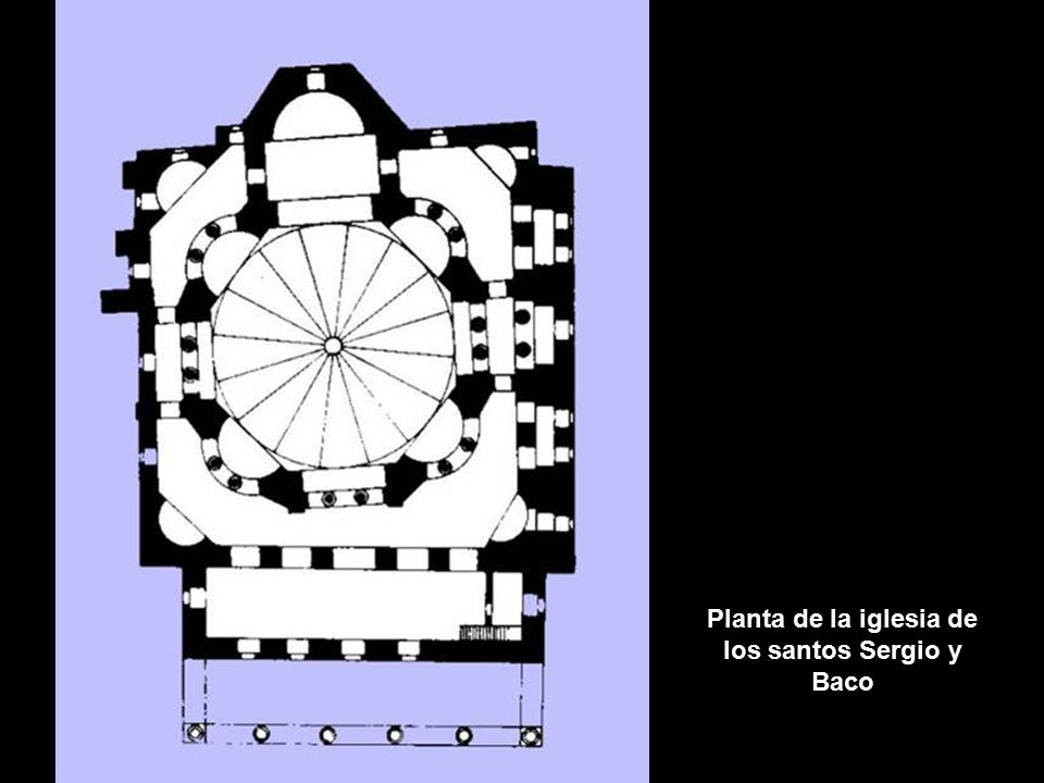 Planta de la iglesia de los santos Sergio y Baco