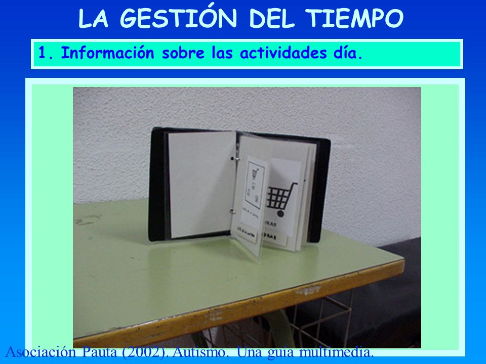LA GESTIÓN DEL TIEMPO X L 1. Información sobre las actividades día.