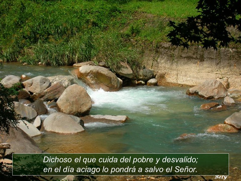 Dichoso el que cuida del pobre y desvalido; en el día aciago lo pondrá a salvo el Señor.