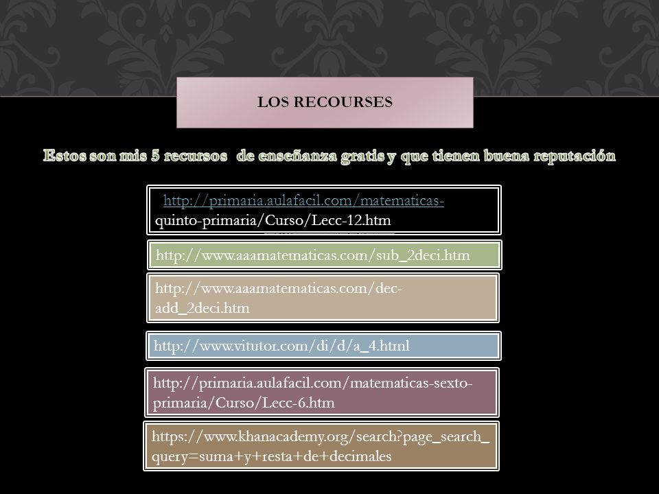 Los recourses Estos son mis 5 recursos de enseñanza gratis y que tienen buena reputación.
