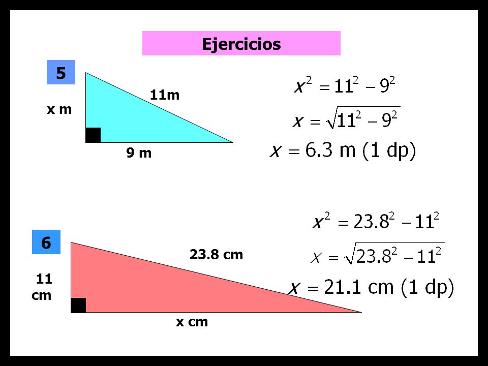 Ejercicios x m 9 m 11m 5 11 cm x cm 23.8 cm 6