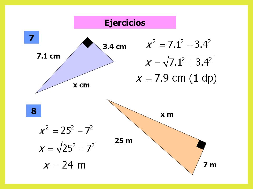 Ejercicios 7.1 cm x cm 3.4 cm m 7 m x m