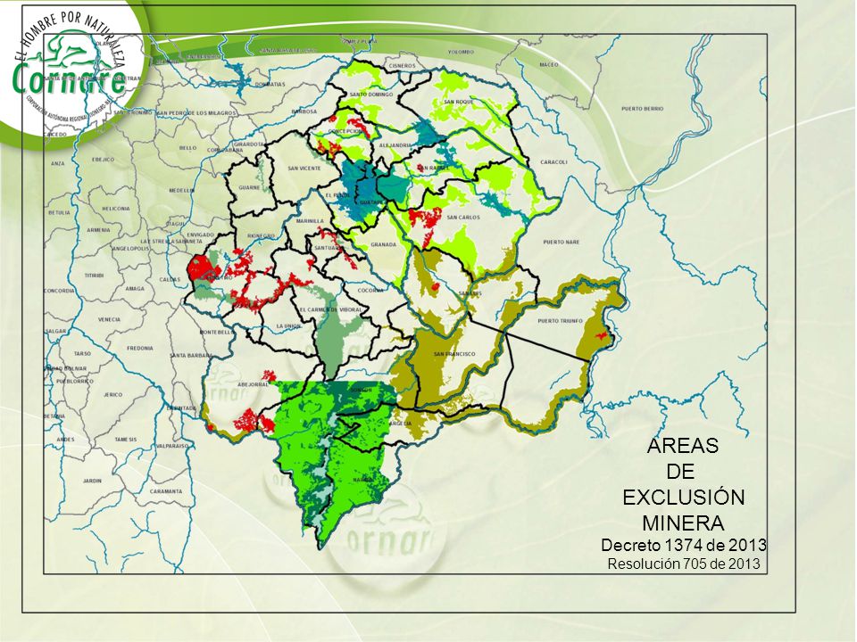 AREAS DE EXCLUSIÓN MINERA Decreto 1374 de 2013 Resolución 705 de 2013