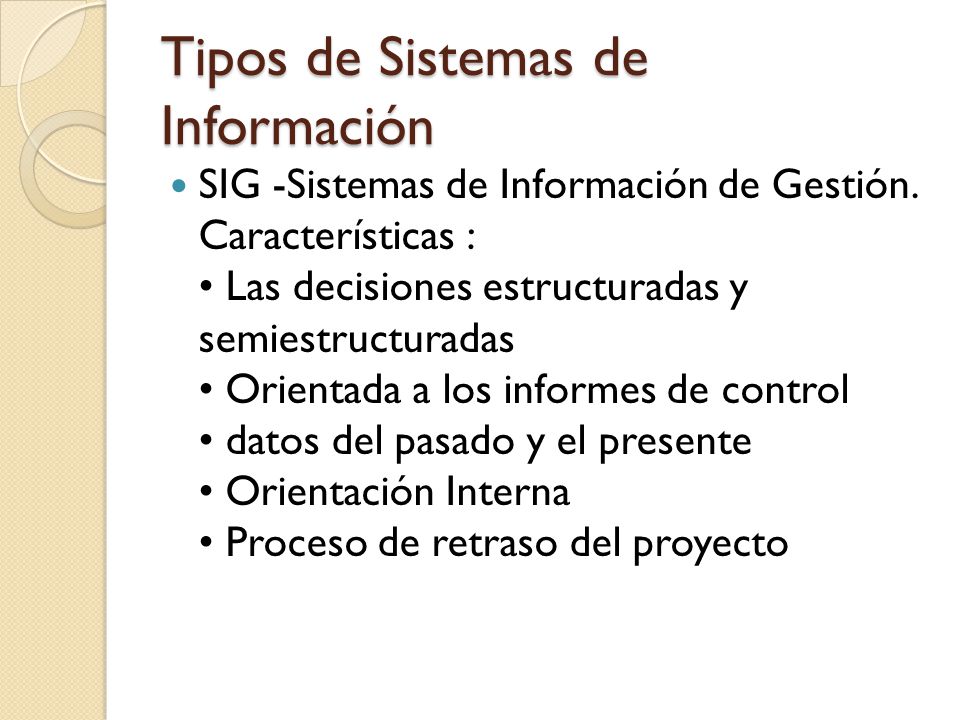 Tipos de Sistemas de Información