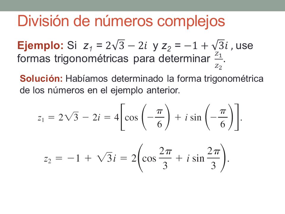 La Forma Trigonometrica De Los Numeros Complejos Y El Teorema De