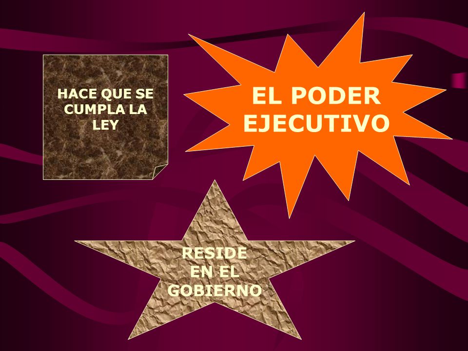 EL PODER EJECUTIVO HACE QUE SE CUMPLA LA LEY RESIDE EN EL GOBIERNO