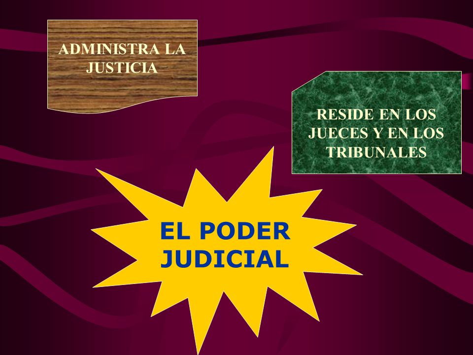EL PODER JUDICIAL ADMINISTRA LA JUSTICIA RESIDE EN LOS JUECES Y EN LOS