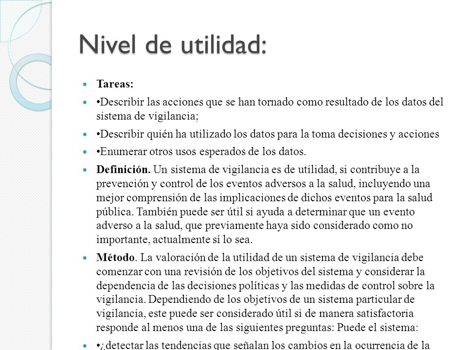 Nivel de utilidad: Tareas: