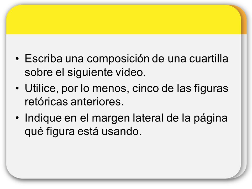 Escriba una composición de una cuartilla sobre el siguiente video.