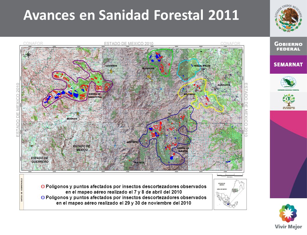 en el mapeo aéreo realizado el 29 y 30 de noviembre del 2010