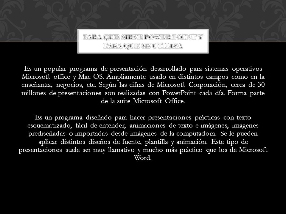 Para que sirve power point y para que se utiliza