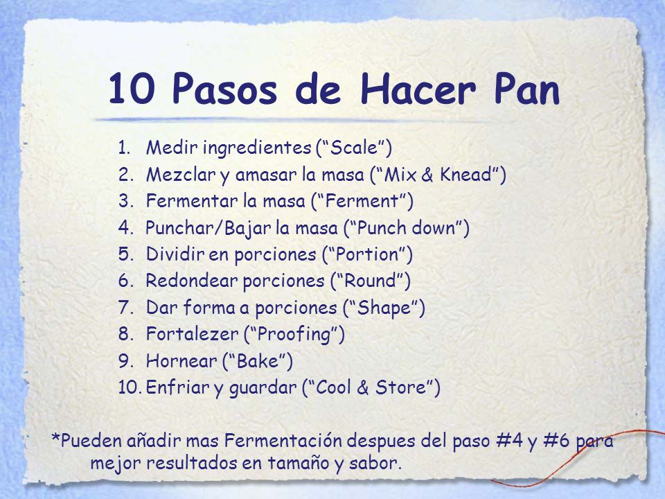 10 Pasos de Hacer Pan Medir ingredientes ( Scale )