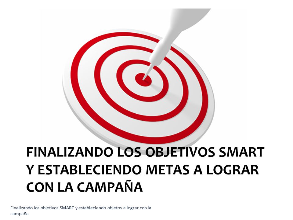 Finalizando los objetivos SMART y estableciendo metas a lograr con la campaña