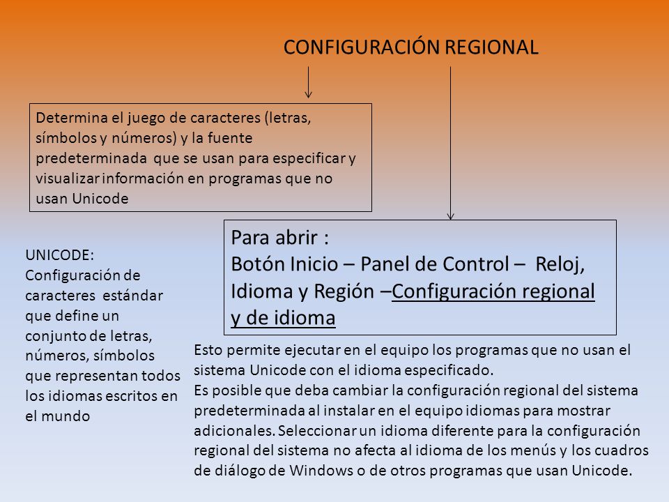 CONFIGURACIÓN REGIONAL