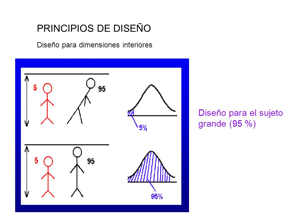 PRINCIPIOS DE DISEÑO Diseño para el sujeto grande (95 %)