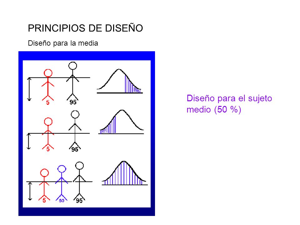 PRINCIPIOS DE DISEÑO Diseño para el sujeto medio (50 %)