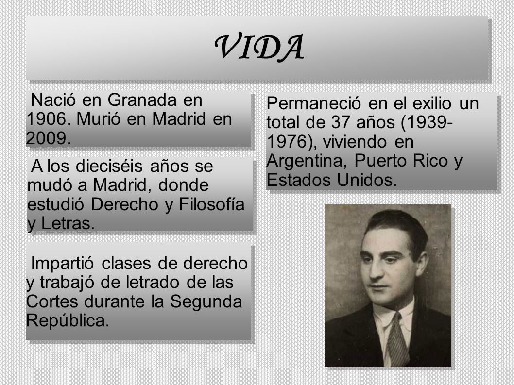 VIDA Nació en Granada en Murió en Madrid en 2009.