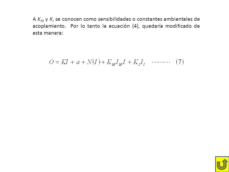 A KM y KI se conocen como sensibilidades o constantes ambientales de acoplamiento.