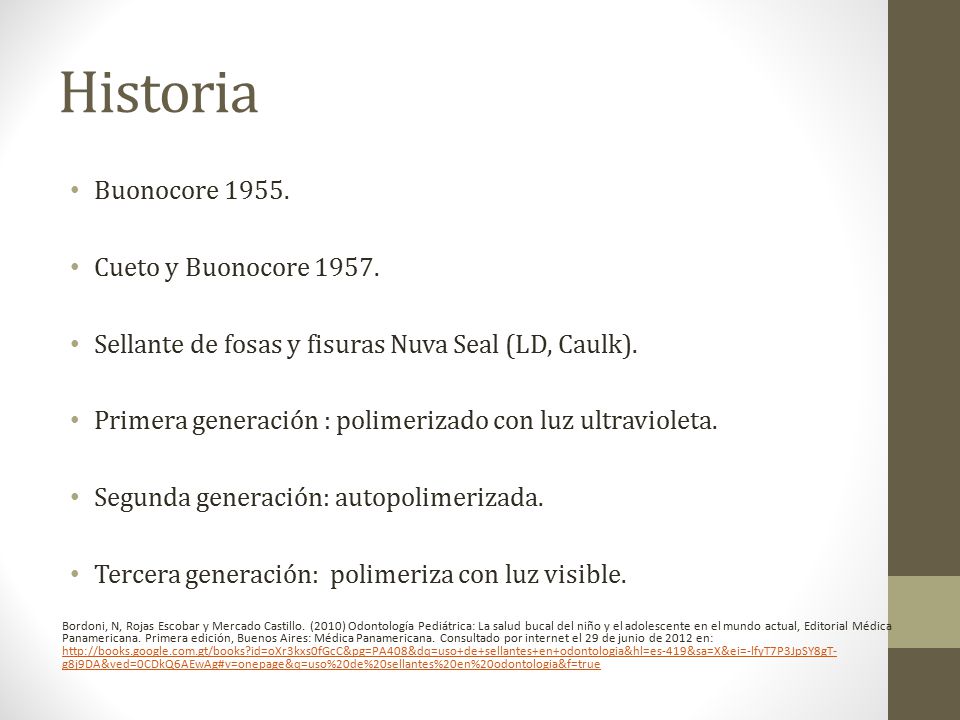 Historia Buonocore Cueto y Buonocore 1957.