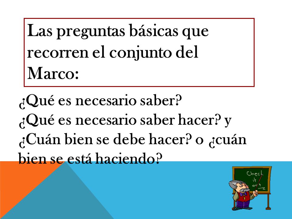 Las preguntas básicas que recorren el conjunto del Marco: