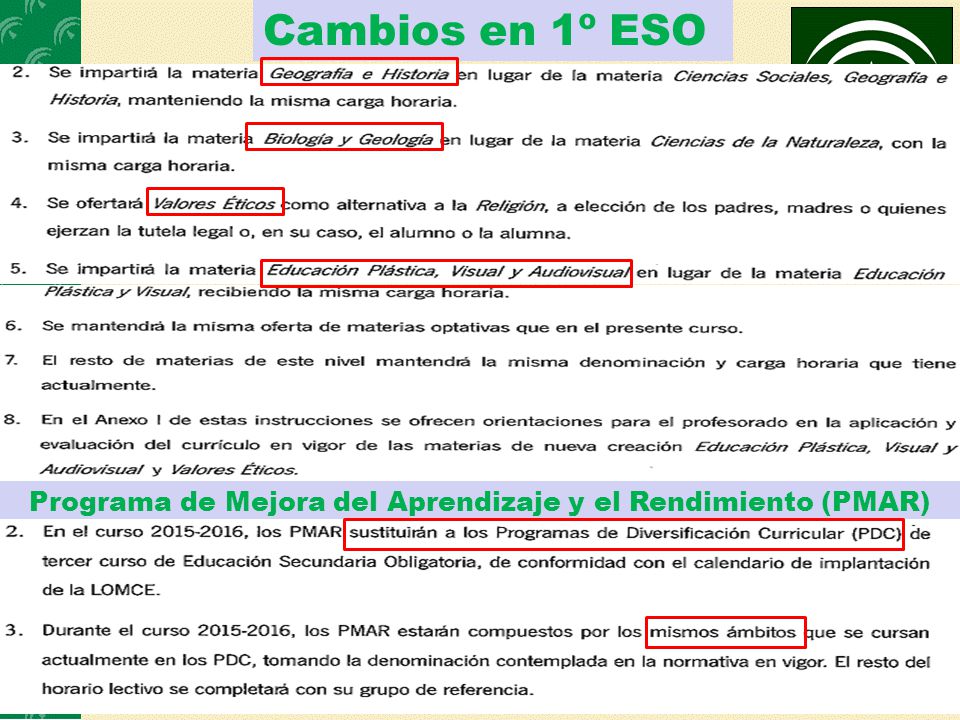 Programa de Mejora del Aprendizaje y el Rendimiento (PMAR)