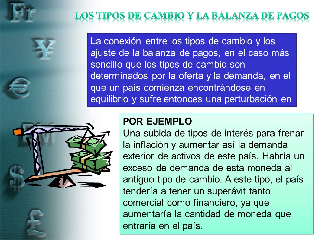 Los tipos de cambio y la balanza de pagos