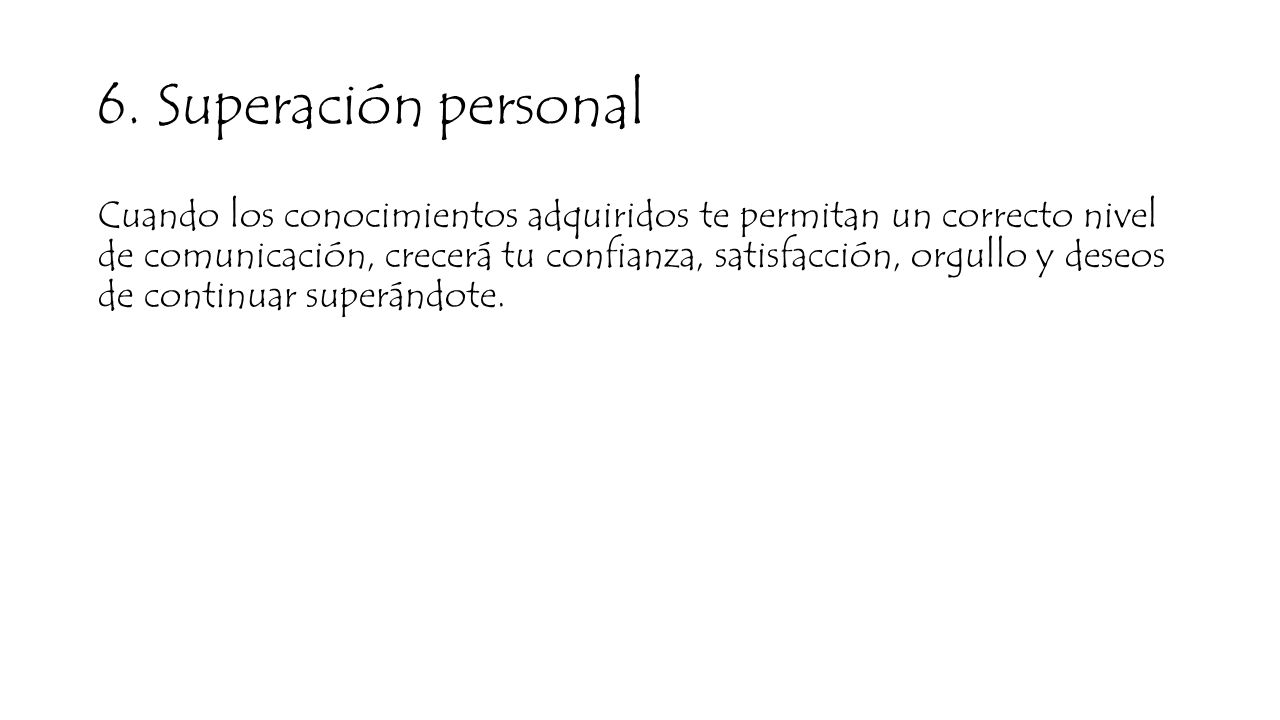 6. Superación personal