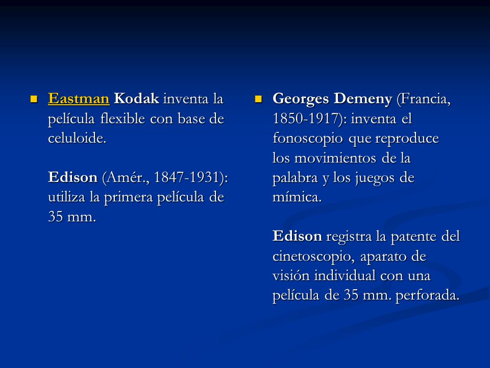 Eastman Kodak inventa la película flexible con base de celuloide
