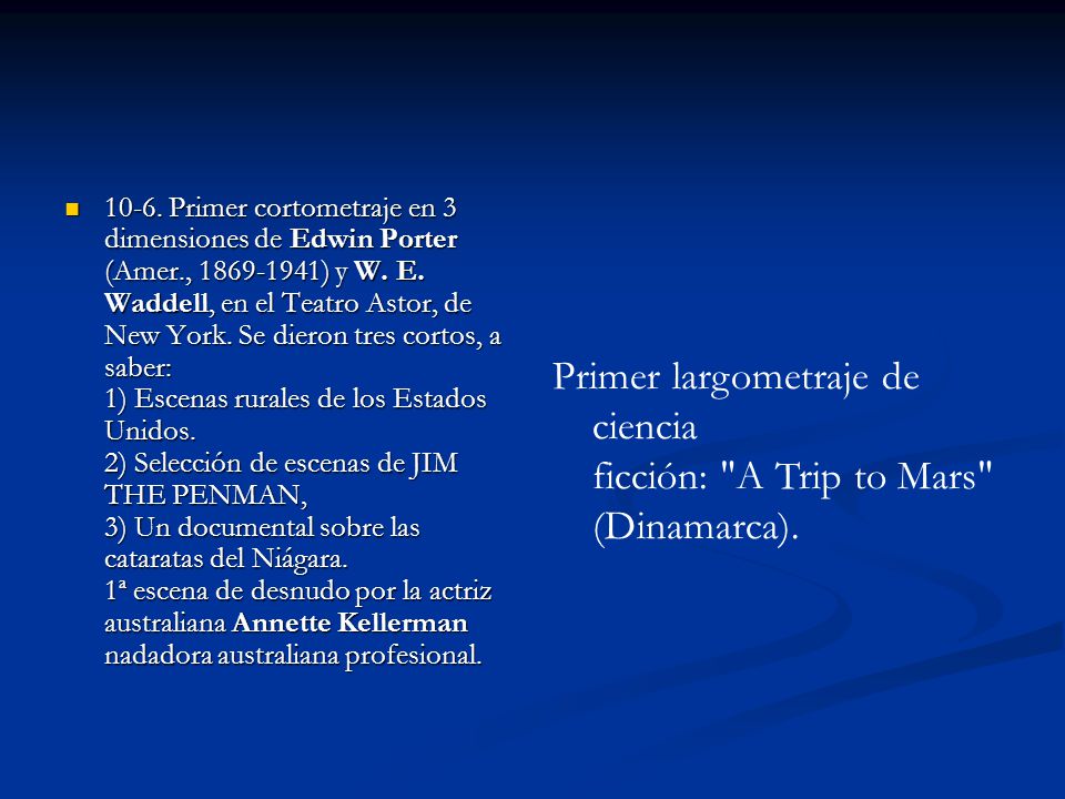 Primer largometraje de ciencia ficción: A Trip to Mars (Dinamarca).