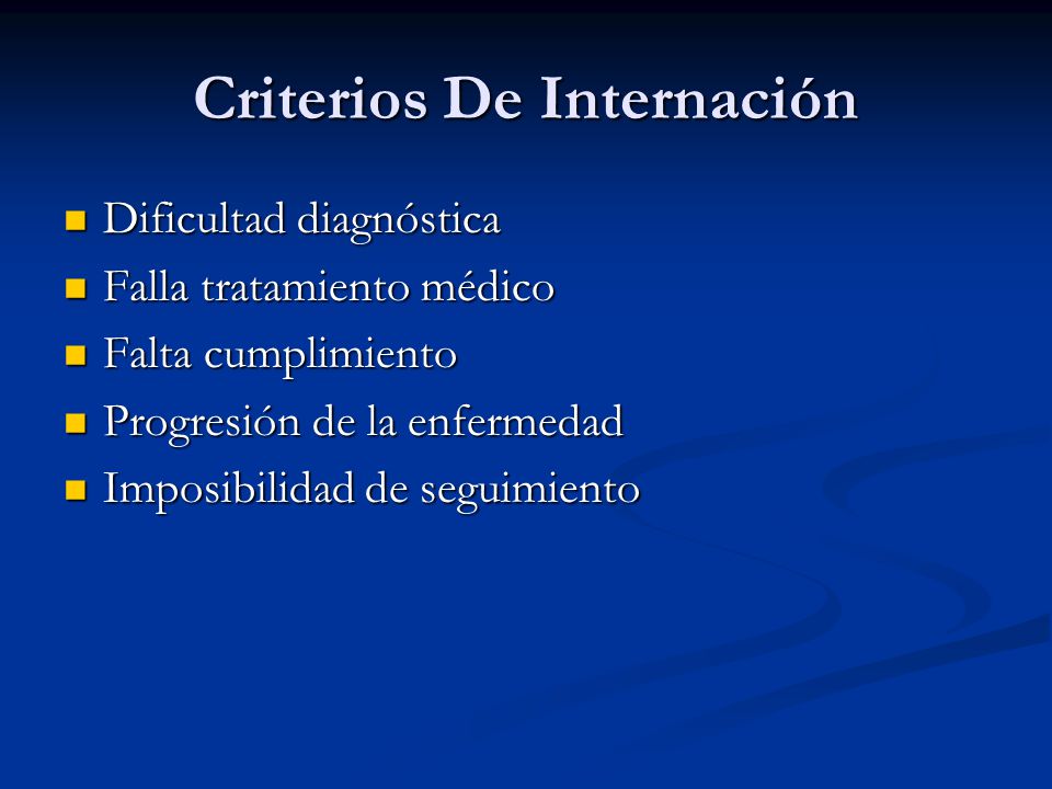Criterios De Internación