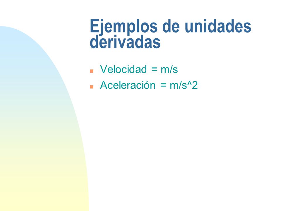 Ejemplos de unidades derivadas