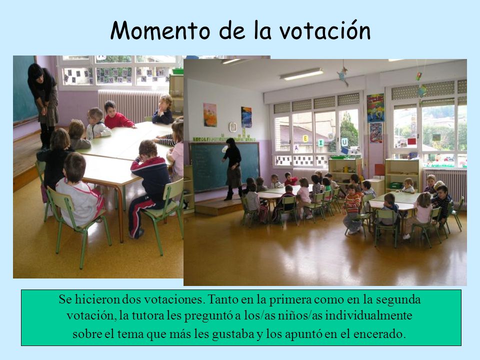 Momento de la votación Se hicieron dos votaciones. Tanto en la primera como en la segunda.