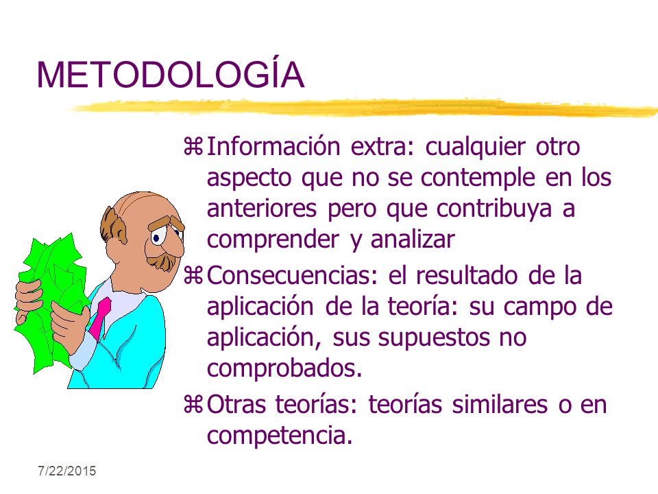 METODOLOGÍA Información extra: cualquier otro aspecto que no se contemple en los anteriores pero que contribuya a comprender y analizar.