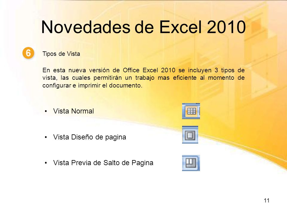 Novedades de Excel 2010 Vista Normal Vista Diseño de pagina