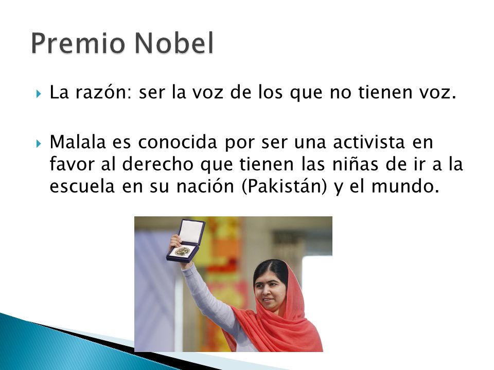 Premio Nobel La razón: ser la voz de los que no tienen voz.