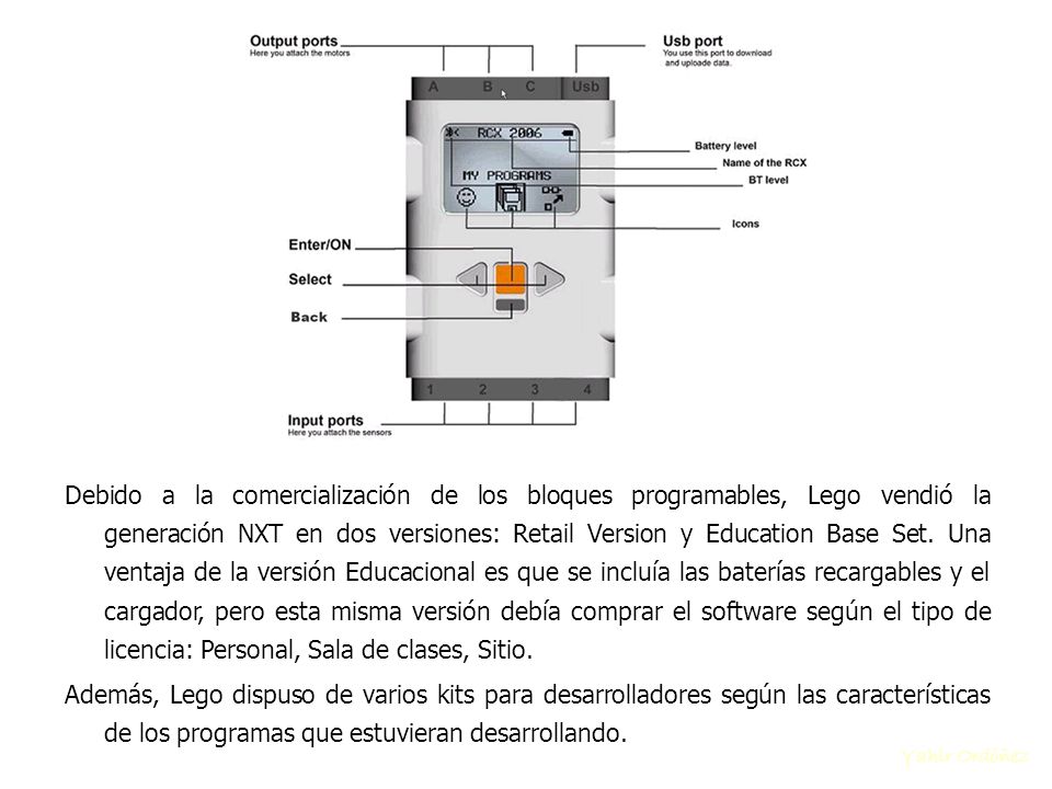 Debido a la comercialización de los bloques programables, Lego vendió la generación NXT en dos versiones: Retail Version y Education Base Set. Una ventaja de la versión Educacional es que se incluía las baterías recargables y el cargador, pero esta misma versión debía comprar el software según el tipo de licencia: Personal, Sala de clases, Sitio.