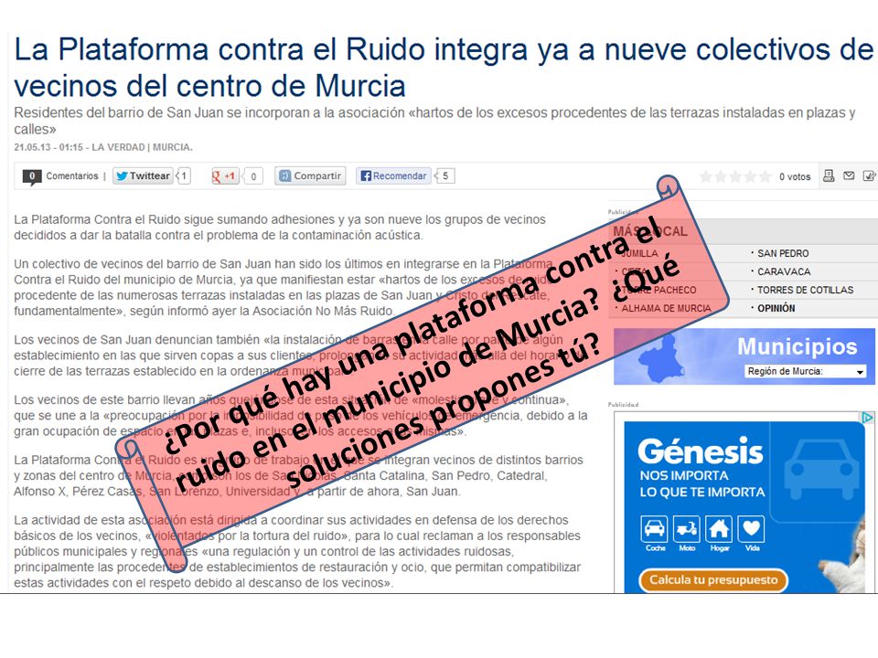 ¿Por qué hay una plataforma contra el ruido en el municipio de Murcia