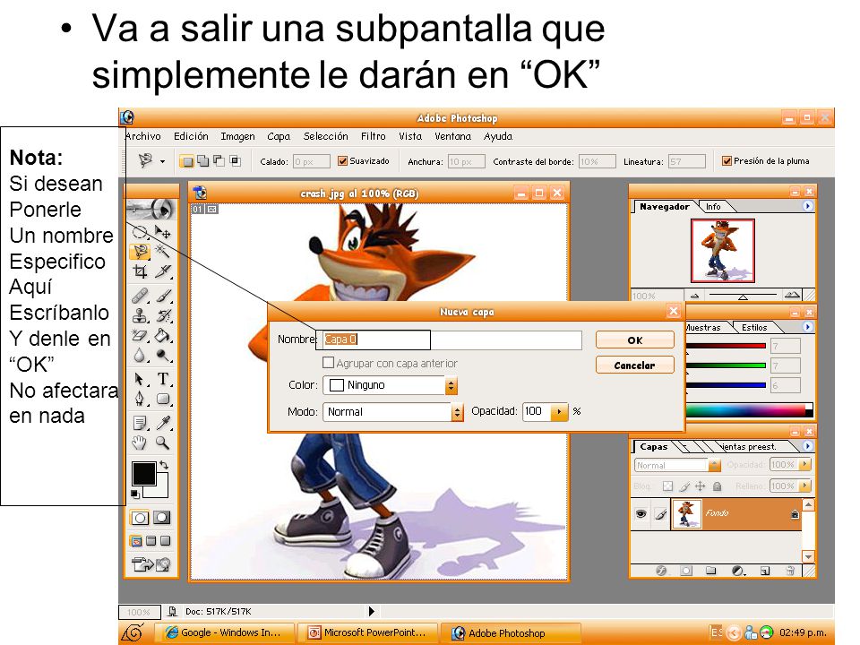 Va a salir una subpantalla que simplemente le darán en OK