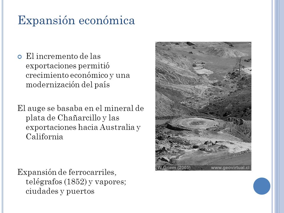 Expansión económica El incremento de las exportaciones permitió crecimiento económico y una modernización del país.